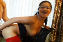 Attractive Filipina businesswoman savors white dick