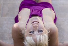 Holly reaching her orgasm outdoors